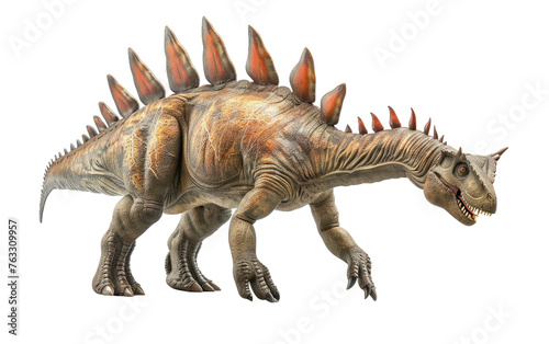 Discovering the Strength of the Stegosaurus, White Background, Generative AI. Transparent PNG © Usama