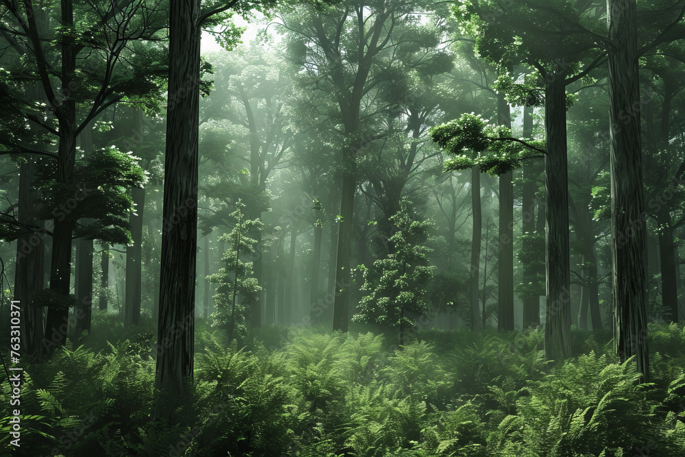 Obraz premium Forest layout, Generative AI