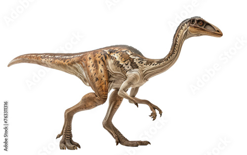 Piecing Together the Fossil Record of Therizinosaurus  White Background  Generative AI. Transparent PNG