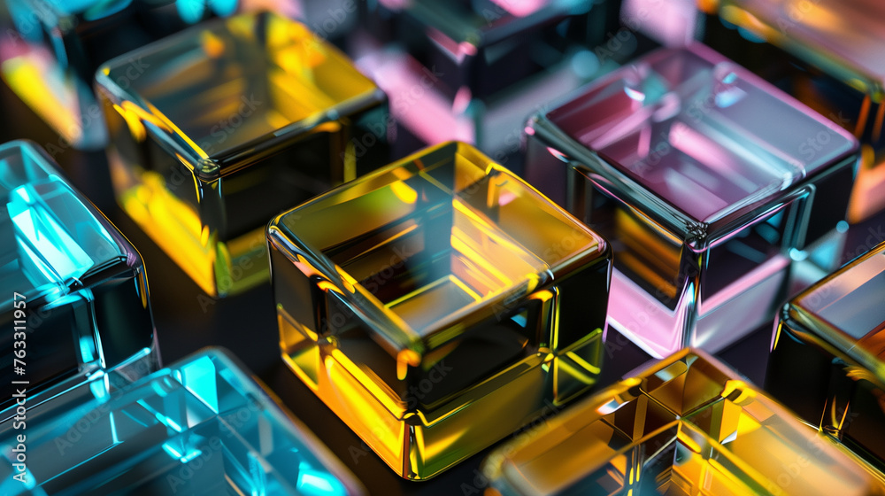 Abstract glassy cubes composition Abstract glassy cubes composition
