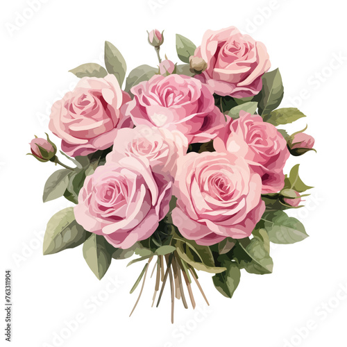 Pink Roses Clipart Roses bouquet clipart  © Ideas