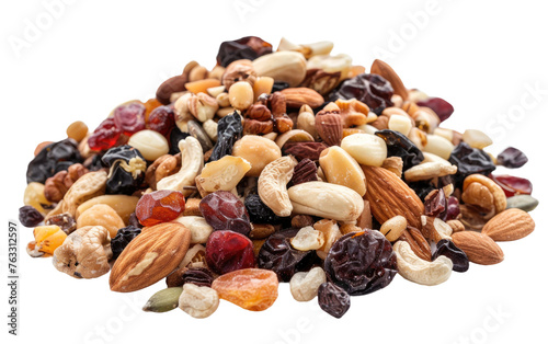 Indulging in the Goodness of Trail Mix, White Background, Generative AI. Transparent PNG