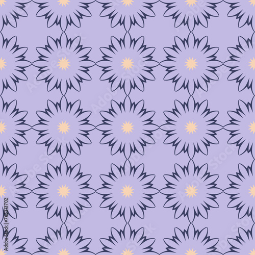 Abstract Classic Pattern. Abstract floral background. Geometric Pattern for Design, Wallpaper, Fashion Print, Trendy Decor, Home Textile, Retro Decor. Vector.	
