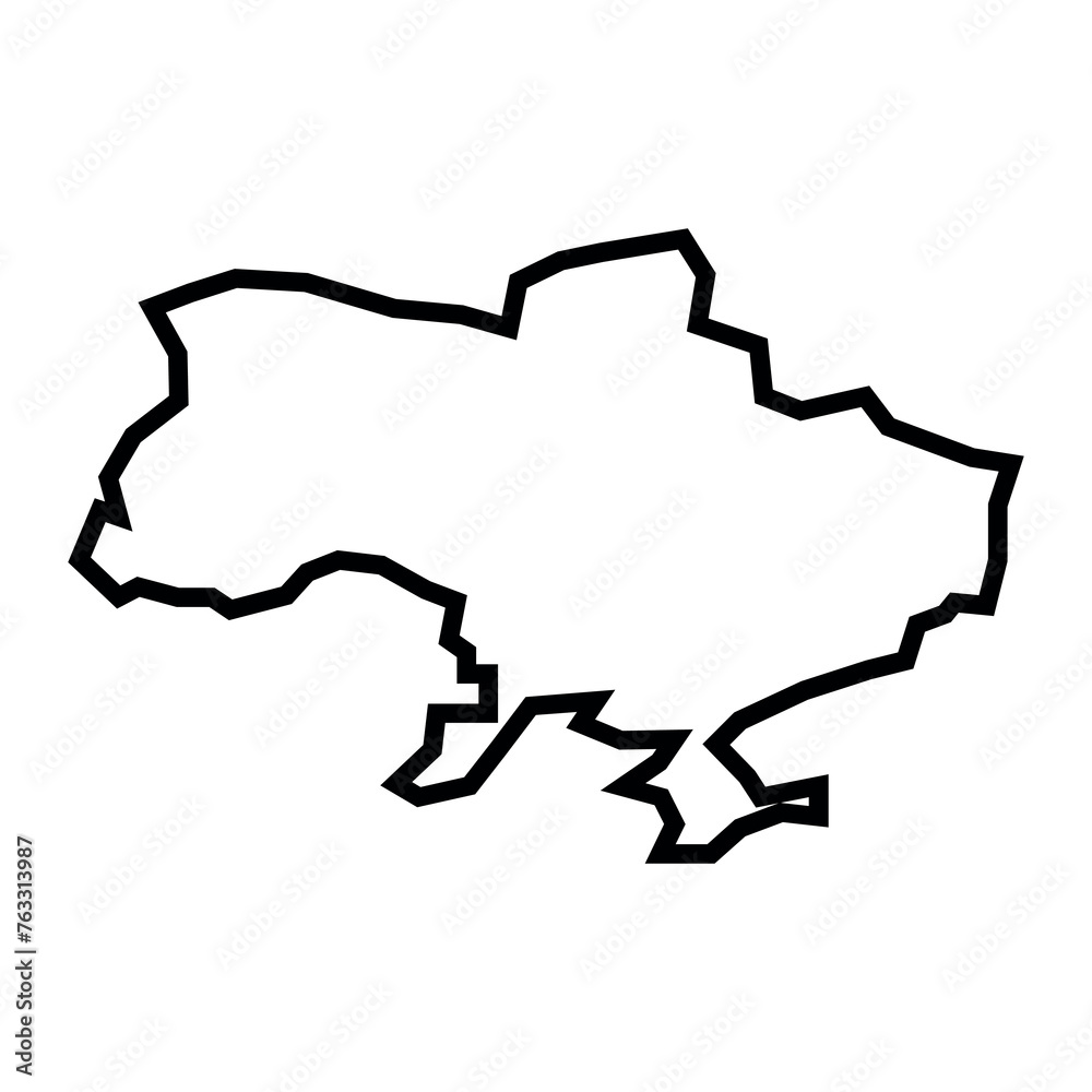 vector ukraine outline map on white background vector ukraine outline map on white background