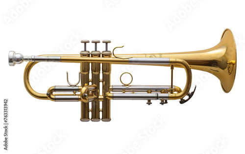 Exploring Musical Landscapes with the Trumpet, White Background, Generative AI. Transparent PNG