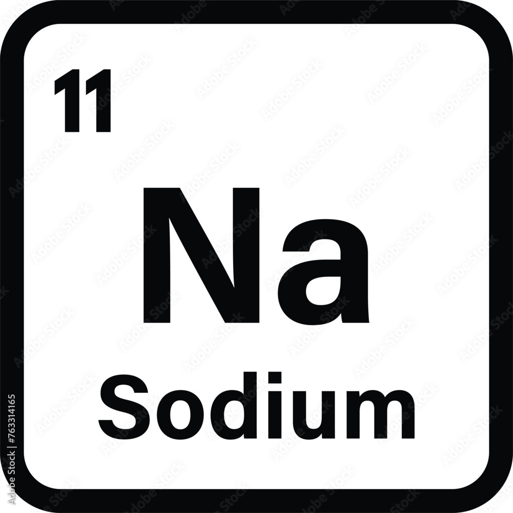 Sodium chemical element icon isolated on white background . Vector illustration Sodium chemical element icon isolated on white background . Vector illustration