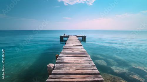 Scenic Pier Podium in the Midst of Beautiful Turquoise Waters