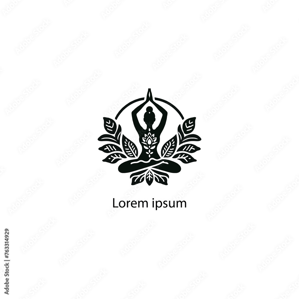 Fototapeta premium yoga logo with white background