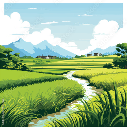 Rice Fields Clipart clipart isolated on white background