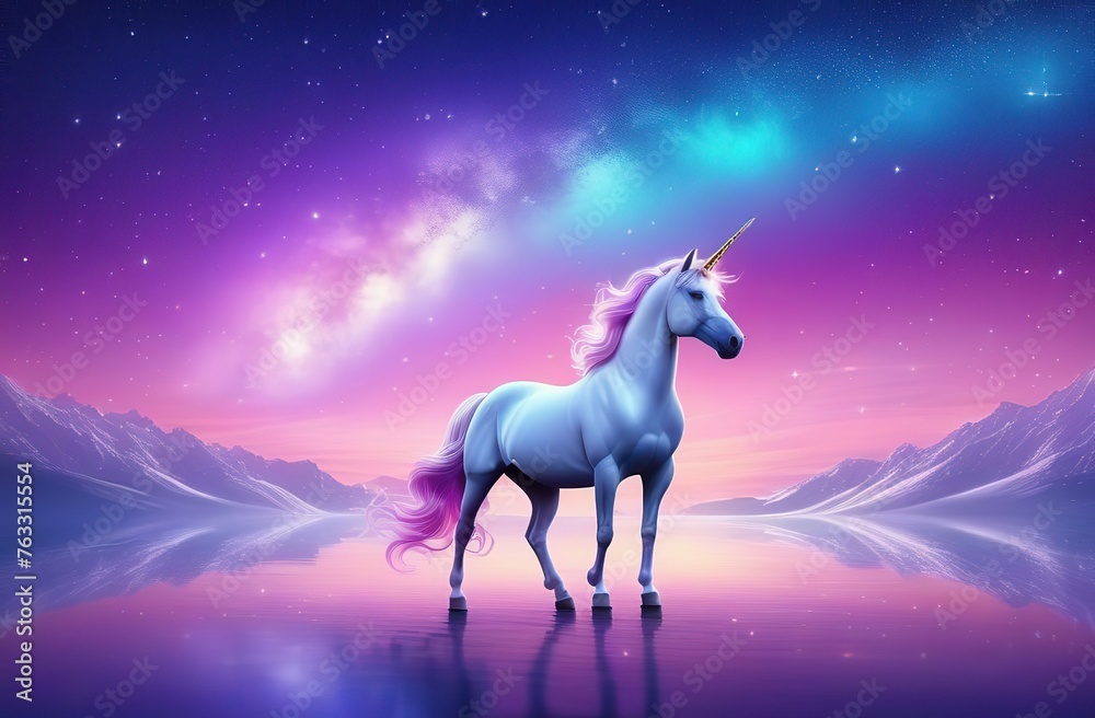 Pink unicorn sky with stars. Cute purple pastel background. Fantasy dreaming galaxy and magic wavy space with fairy light Pink unicorn sky with stars. Cute purple pastel background. Fantasy dreaming galaxy and magic wavy space with fairy light