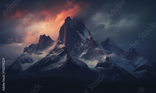 mountains in changing weather