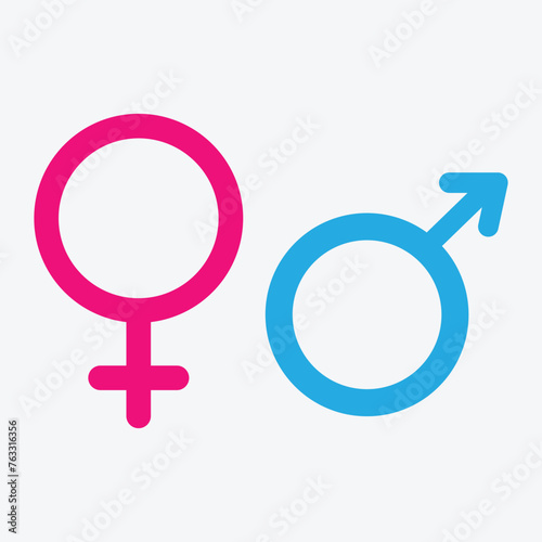 Gender icon vector design. Male, female sign of gender equality icon vector. Vector illustration. Eps file 232.
