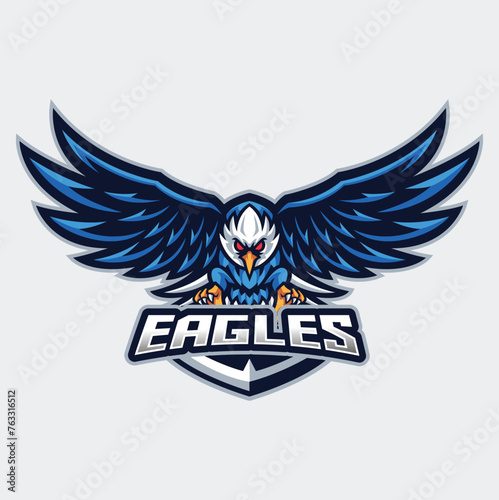 Eagle bird mascot. esport logo design vector