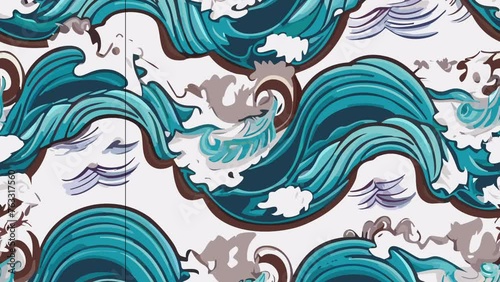 White background waves. Loop Background Animation