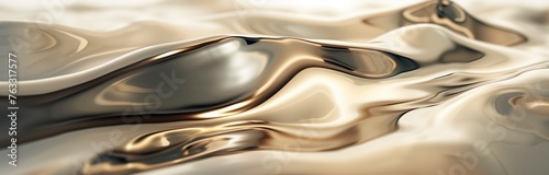 liquid material of gold color shining and reflecting