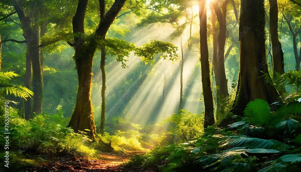 Fototapeta premium Serene and peaceful morning , Generative AI