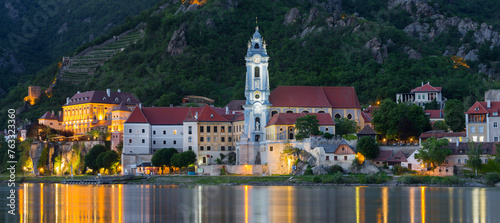 Kloster Dürnstein, blaue Turm, Wachau, Donau, Niederösterreich, Österreich