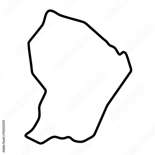 French Guiana simplified map. Thick black outline contour. Simple vector icon photo