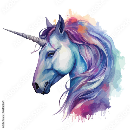 Unicorn Watercolor Clipart 