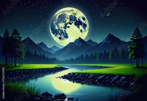 Full moon night background © SnehaUniverse