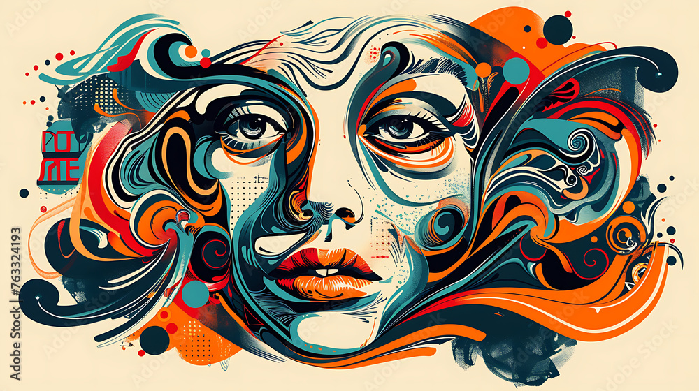 decorative illustration for graphic design. Generative Ai decorative illustration for graphic design. Generative Ai