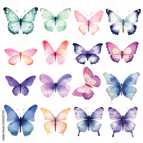 Watercolor Butterflies Clipart © Ideas