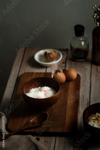 half-boiled egg for morning breakfast
