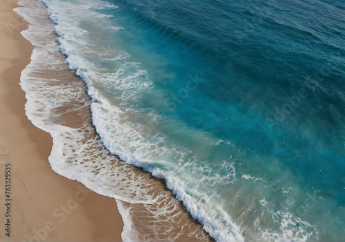 Soft wave of blue ocean on sandy beach