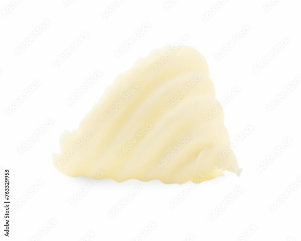 One tasty butter curl isolated on white One tasty butter curl isolated on white