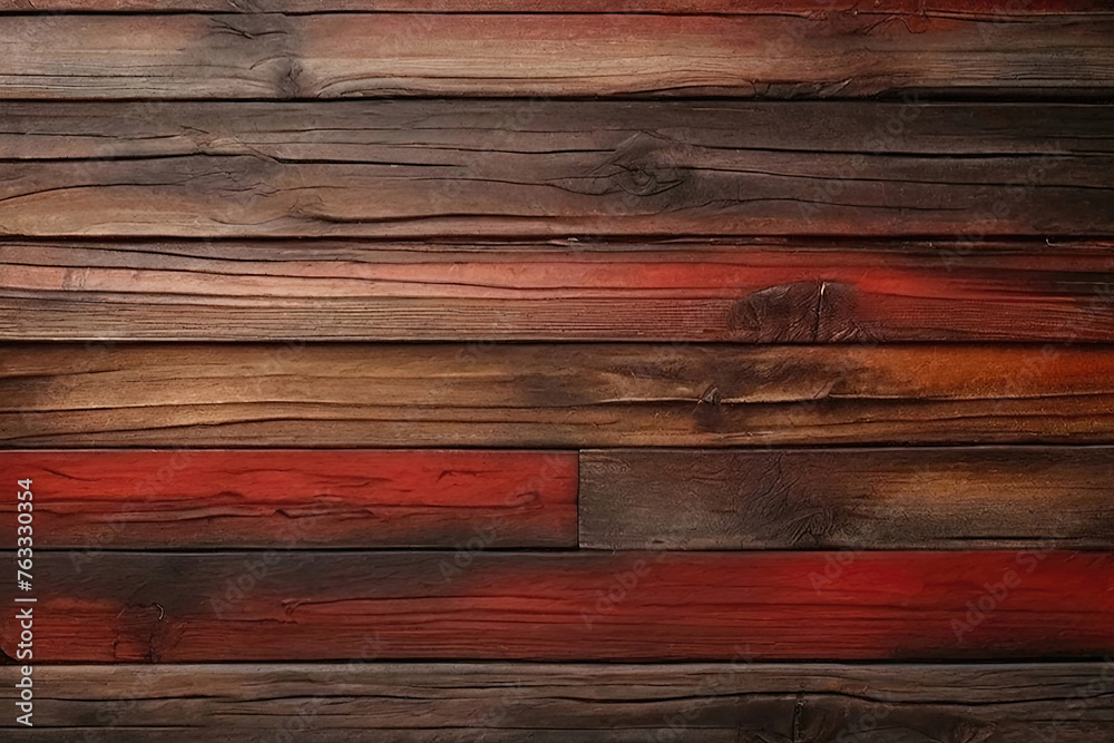 Red and Brown and Black old dirty weathered wood wall wooden plank board texture background with grains and structures Red and Brown and Black old dirty weathered wood wall wooden plank board texture background with grains and structures