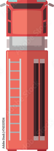 Firetruck color icon. Firefighter transport top view