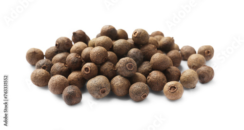 Dry allspice berries (Jamaica pepper) isolated on white