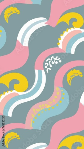 Seamless Wave Pattern. Loop Background Animation