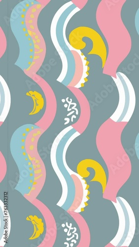 Seamless Wave Pattern. Loop Background Animation