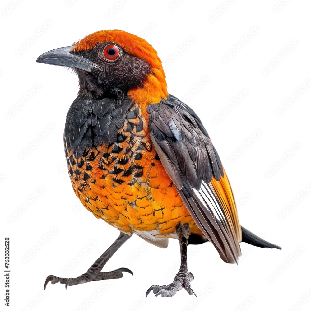 Fototapeta premium flame bowerbird isolated on transparent background