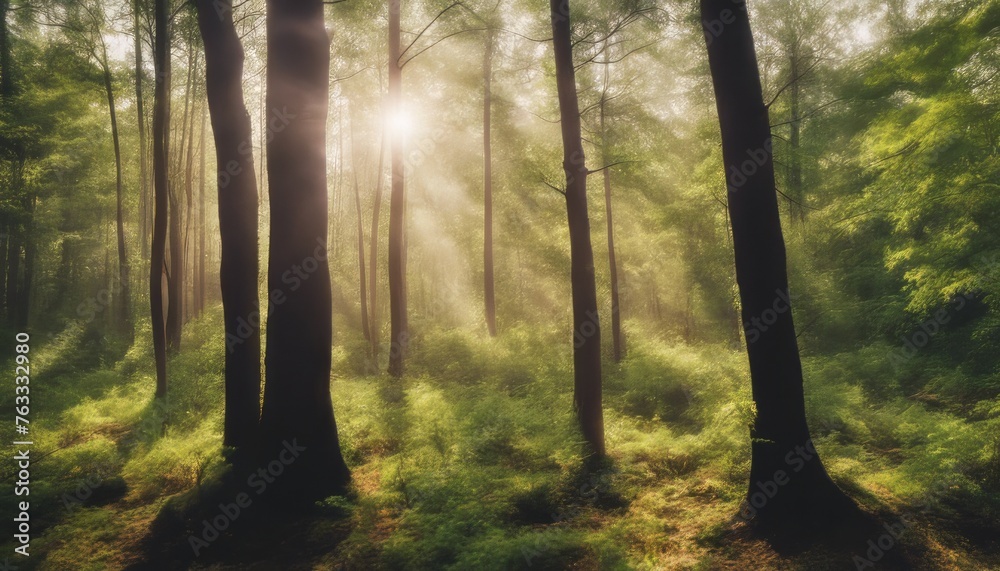 Obraz premium Competition of forest trees To sunlight necessary to sustain life