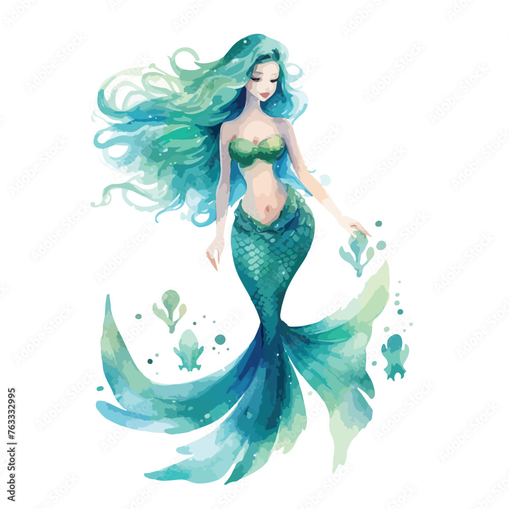 Watercolor Mermaid Clipart