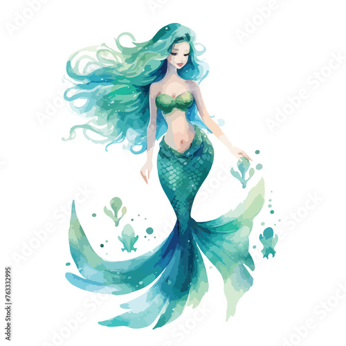 Watercolor Mermaid Clipart