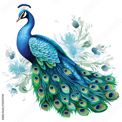 Watercolor Peacock Clipart