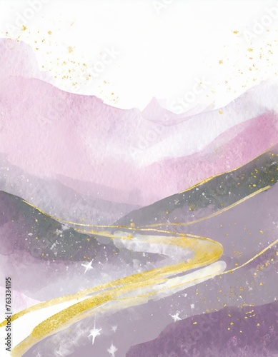 Abstract watercolor style background illustration inspired by spring.