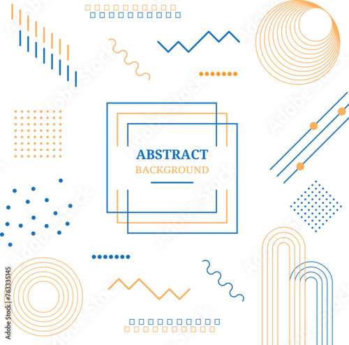 Abstract memphis background. Pattern from geometric shapes in 80s-90s style with headline. Different figures isolated on a white background. Vector illustration.