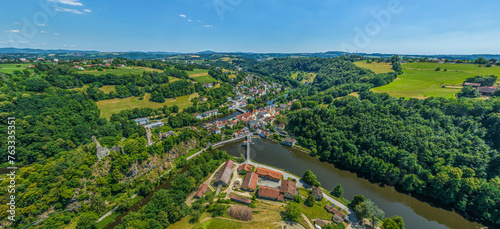 Der Stadtteil Hals im Tal der Ilz im Norden von Passau von oben