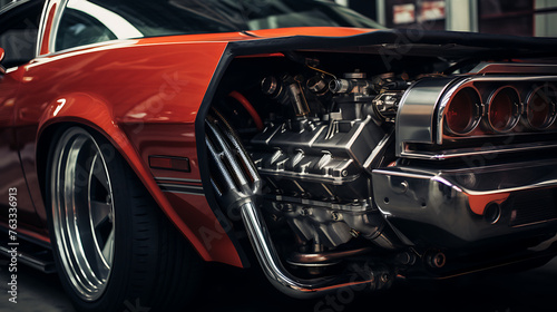Upgrade the exhaust headers on a muscle car.