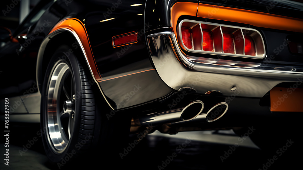 Upgrade the exhaust system on a muscle car.