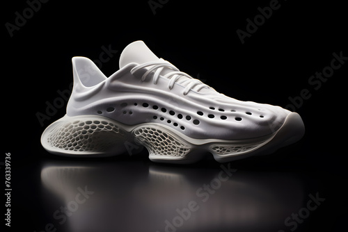Sport sneakers in white color fashion concept mock up