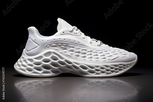 Sport sneakers in white color fashion concept mock up