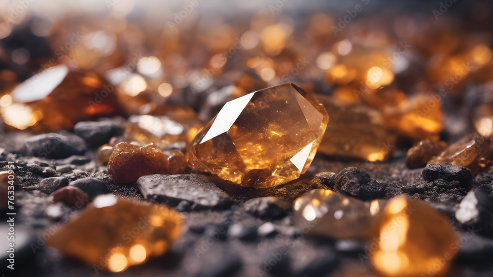 A bunch of beautiful semi-precious stones.  precious and semiprecious stones.