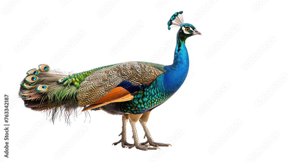 Obraz premium peafowl on isolated transparent background