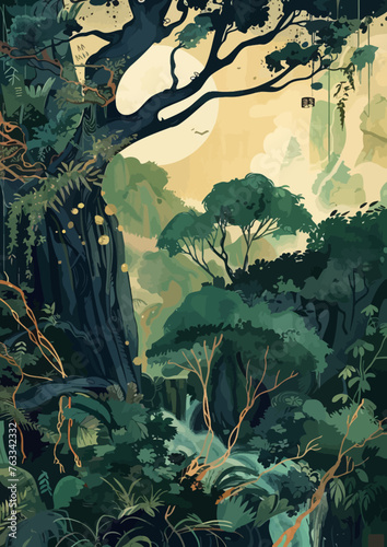 enchanted forest in japanese style