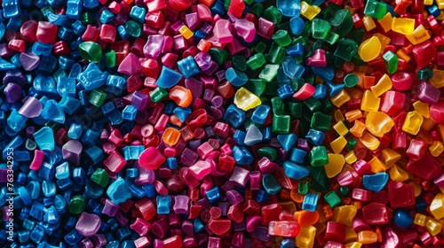Multicolored Plastic Granules photo